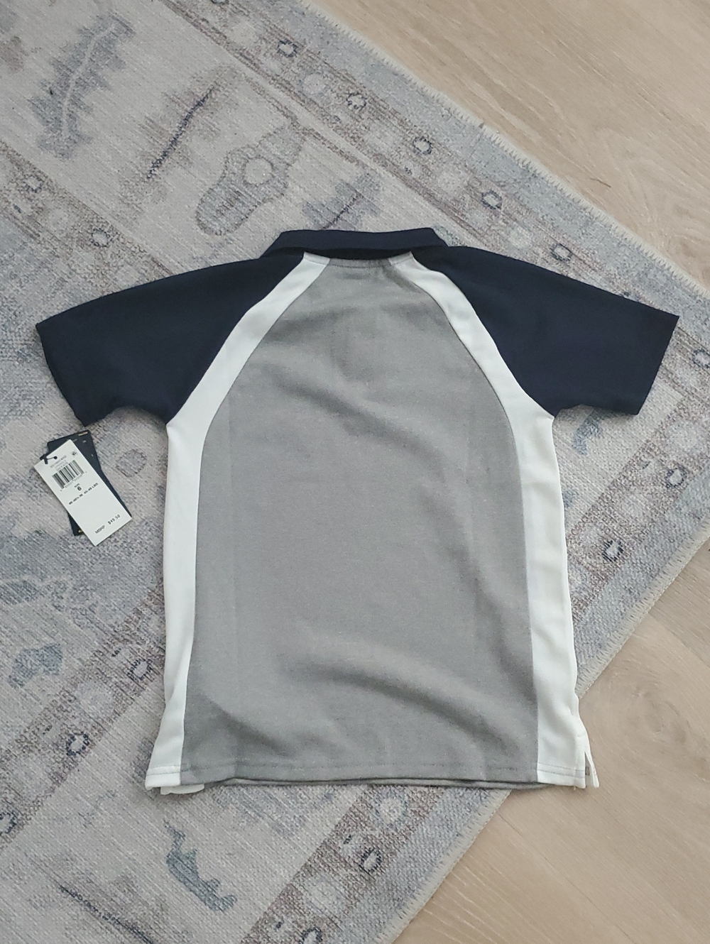 NWT Polo Ralph Lauren Boys Performance Polo Short Sleeve Navy Gray Shirt Top Sz6 - Picture 9 of 10